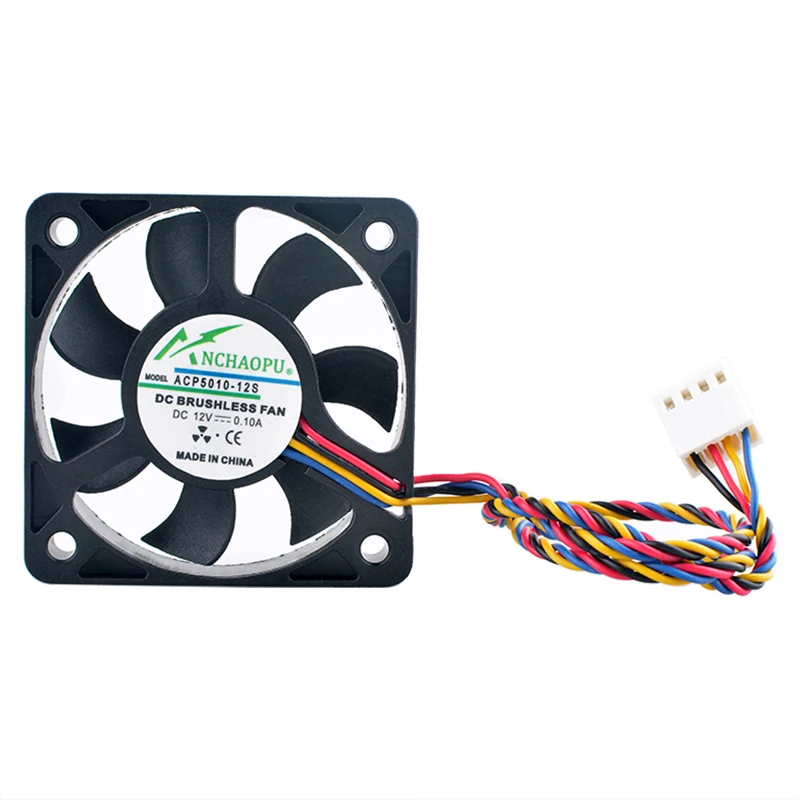 ANCHAOPU ACP5010-12S ACP5010-12PWM 5cm 50x50x10mm 50mm fan DC12V 0.10A 4pin Quiet cooling fan For chassis CPU