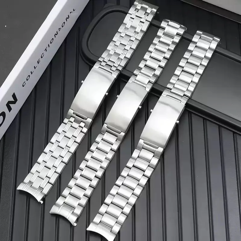 Waterproof Solid Stainless Steel Silver Watchband Bracelet 20mm