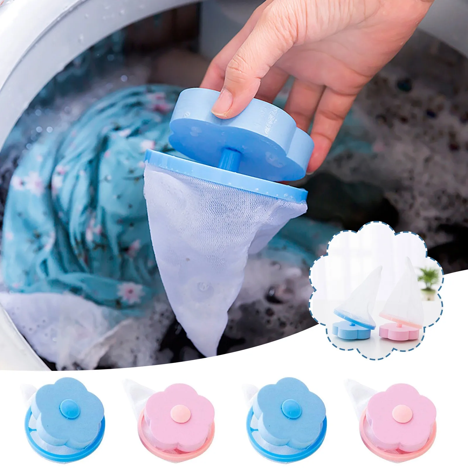 12 Pack Reusable Floating Mesh Bags For Washing Machine Lint Trap 出群