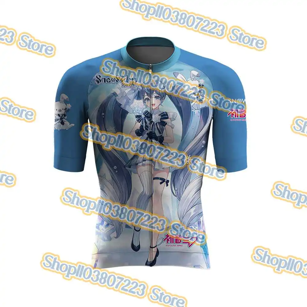 Anime Snow Miku New Cycling Jersey Set Cycling Clothing Road Bike Shirt Maillot Cyclisme Ride jersey