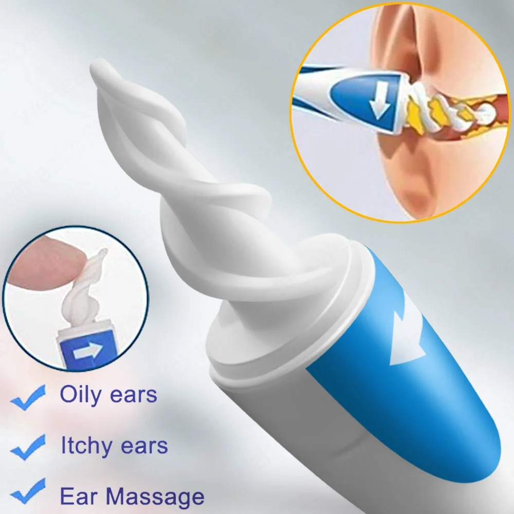 Ear Cleaner Spiral Soft Swab Replaceable Pick Tool Ears Cleaner 16pcs