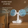 New Double Head Desktop Fan 4-Gears Wind Fast Cooling Digital Display 8000mAh Household Adjustable Direction Shaking Head Fan 2