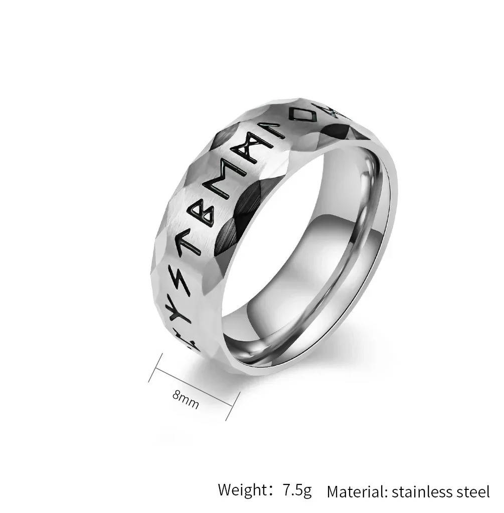 Vintage Viking Rune Ring Stainless Steel Nordic Odin Viking Ring For Men Women Couple Amulet Fashion Jewelry Gift Never Fade 3