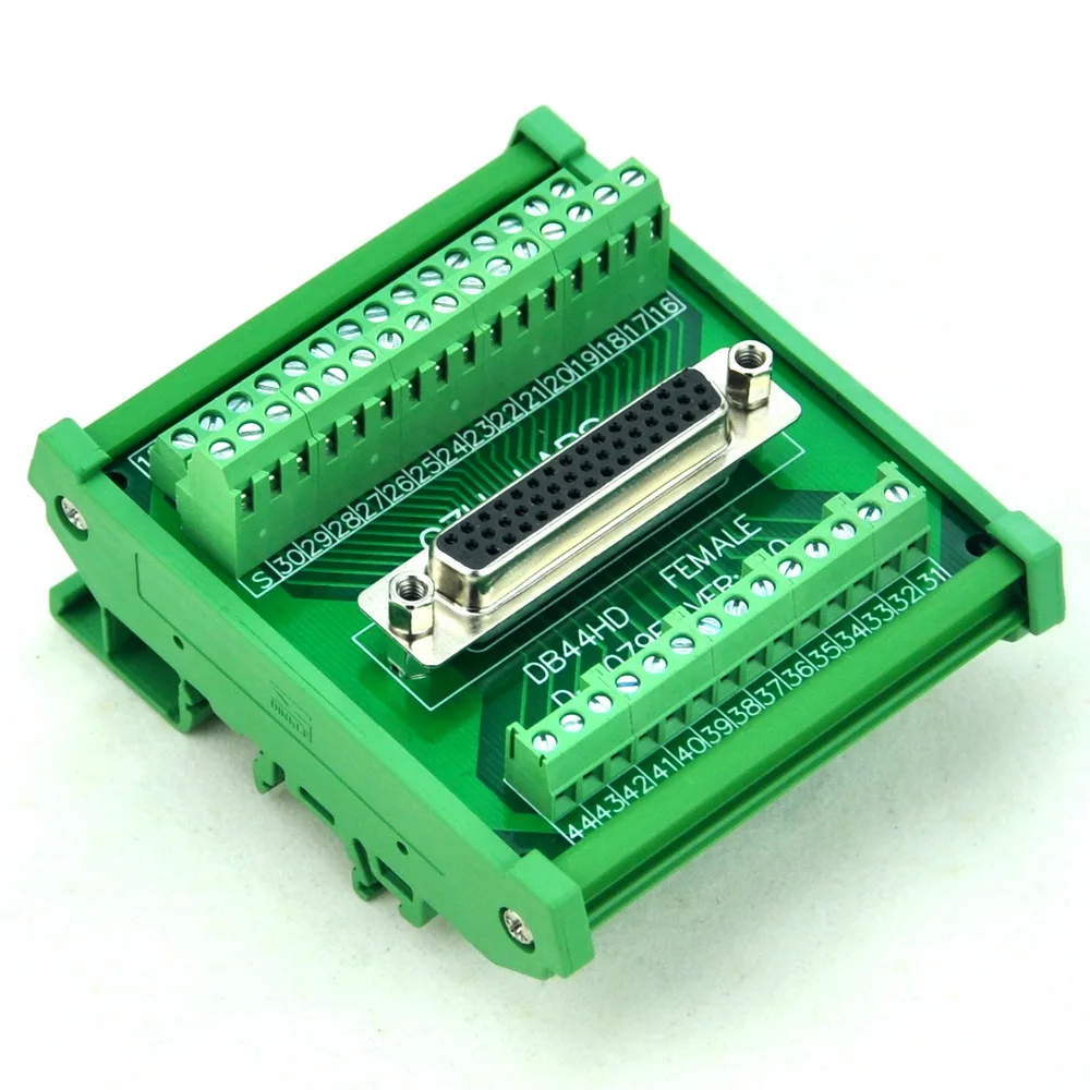 

CZH-LABS DIN Rail Mount D-SUB DB44HD Female Header, интерфейсная плата DSUB
