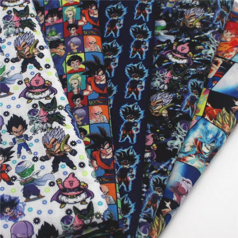

45x145CM Cartoon Dragon ball fabric for Tissue Kids Bedding home textile Textile for Sewing Doll Dress