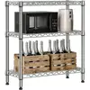 3 Tier Wire Shelving Metal Shelves Organizer Adjustable Chrome Wire Rack Storage 1