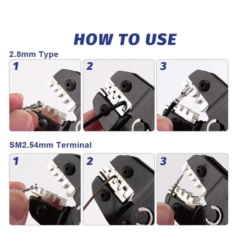 Crimping Tools For PH2.0/XH2.54/2.8/3.0/3.96/KF2510/JST Terminal SN-2549S 0.08-1.0mm²/AWG28-18 Wire Ratcheting Pliers 6
