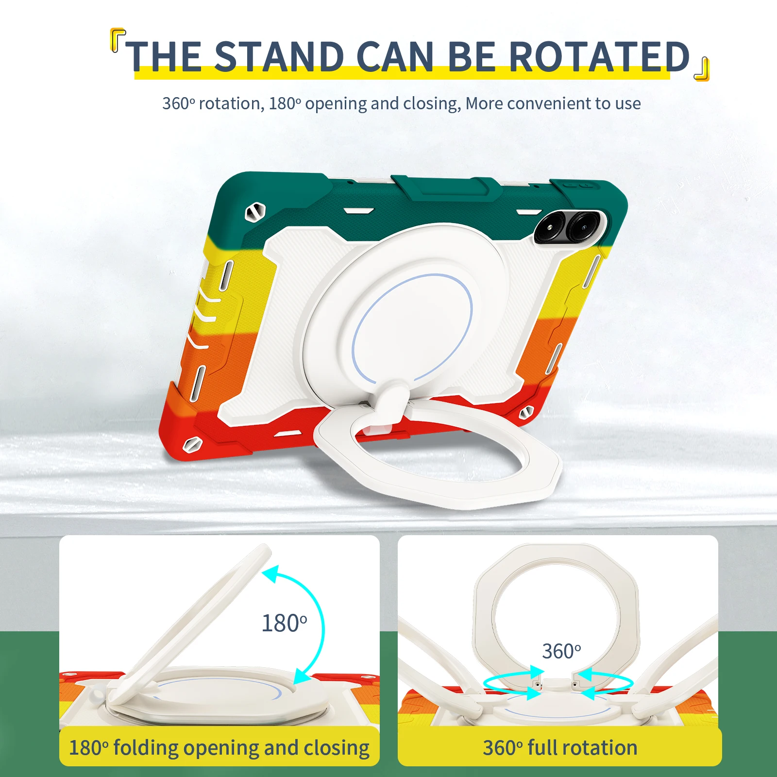 360° Rotating Armor Kickstand Tablet Case Cover