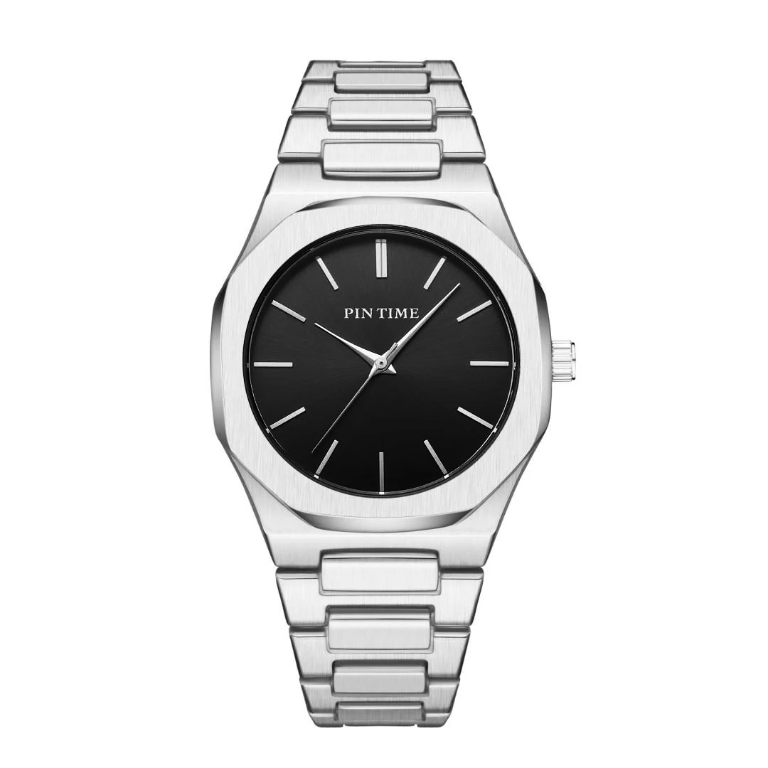 PINTIME Watch for Men Waterproof 3ATM Fashion Quartz Wristwatch Stainless Steel Casual Clock Simple Dial Relogios Masculino Gift
