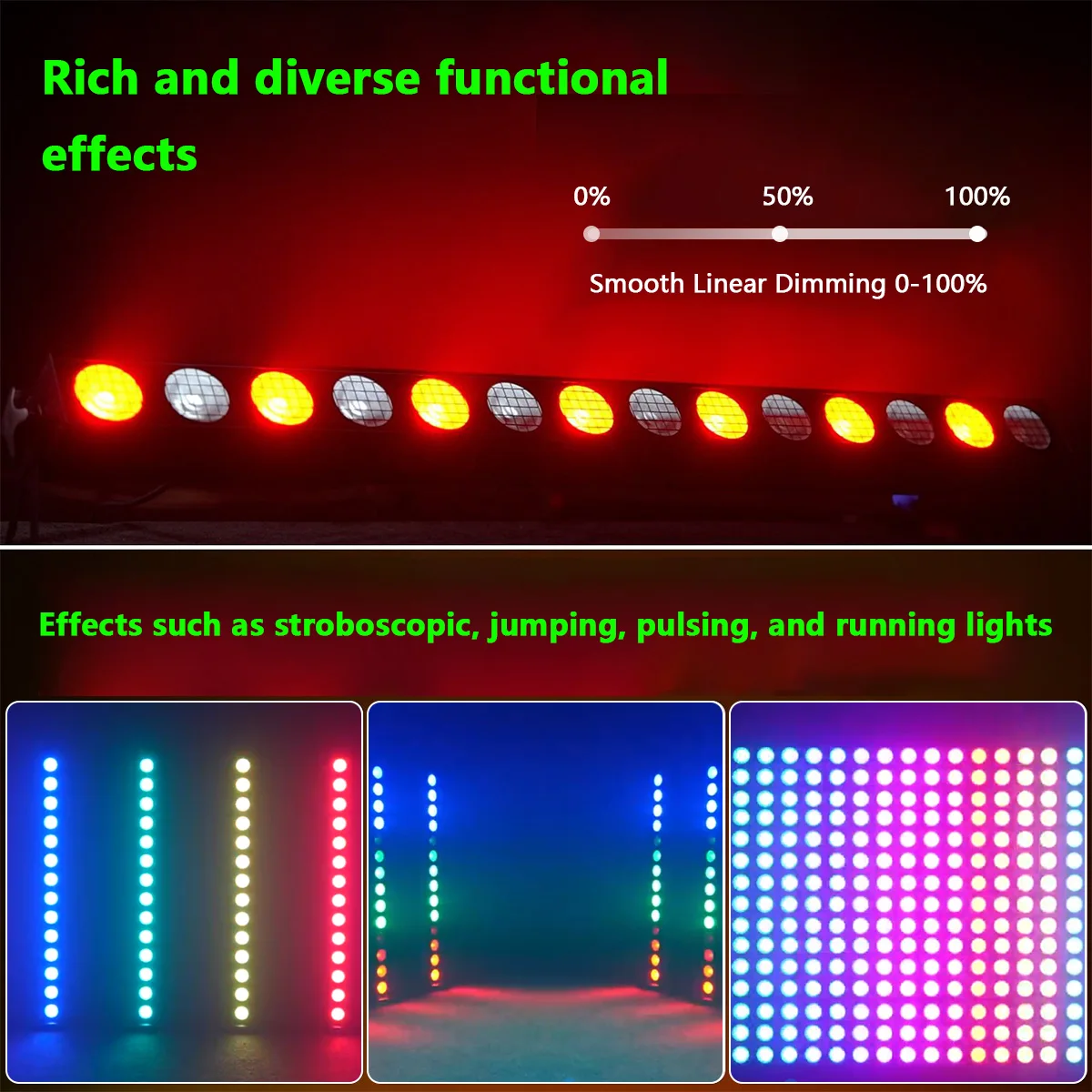 14X20W RGBW COB LED Wall Washer Light Horse-Race Effect Stage Light DMX Backgrou