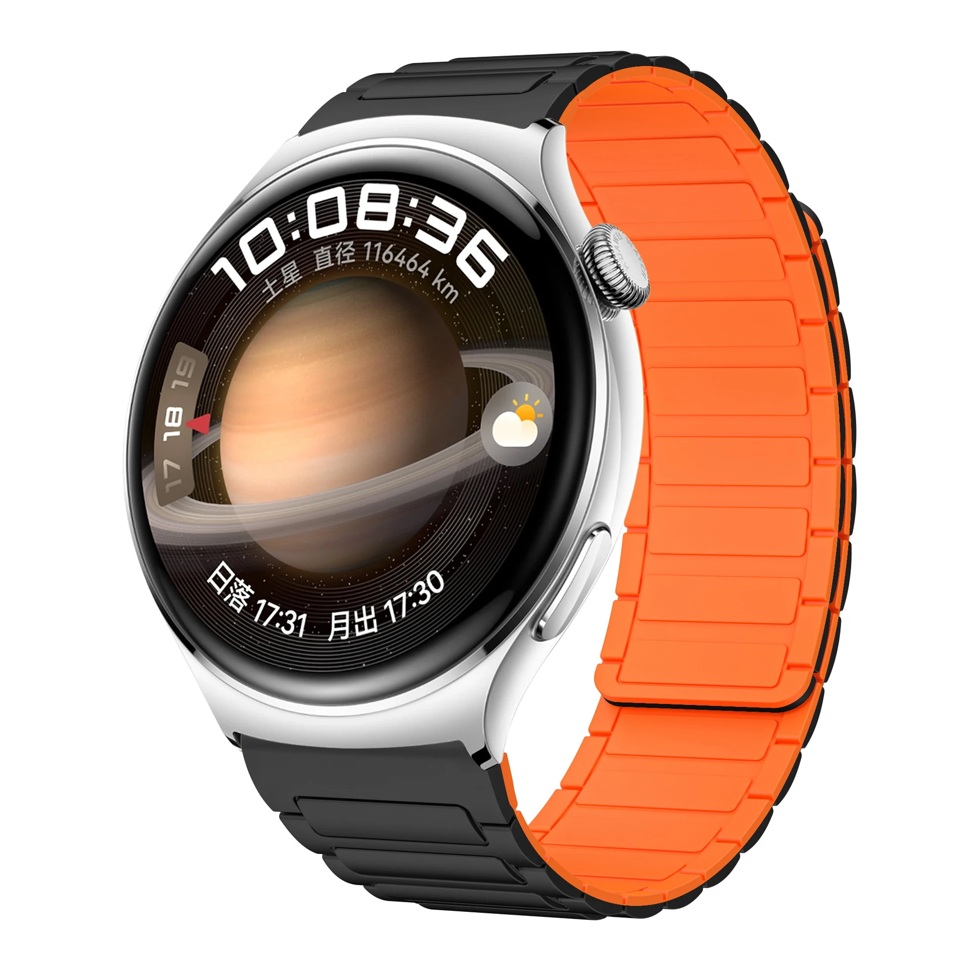 Magnetic 22mm Soft Silicone Watch Band with Loop Strap - Universal Fit Bracelet