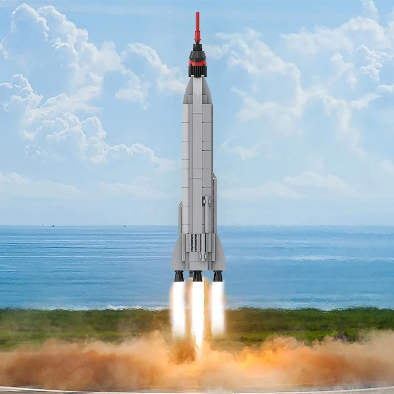 MOC Space 1:110 Scale Rocket Building Blocks Kit Universe Man Carrying Rocket Vehicle Bricks Toy For Children Birthday Gift 2024 5