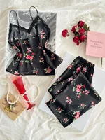 Ensemble 2 pièces pour femmes, haut et pantalon en dentelle imprimés, élégant et romantique, confortable et respirant, vêtements pour femmes 4