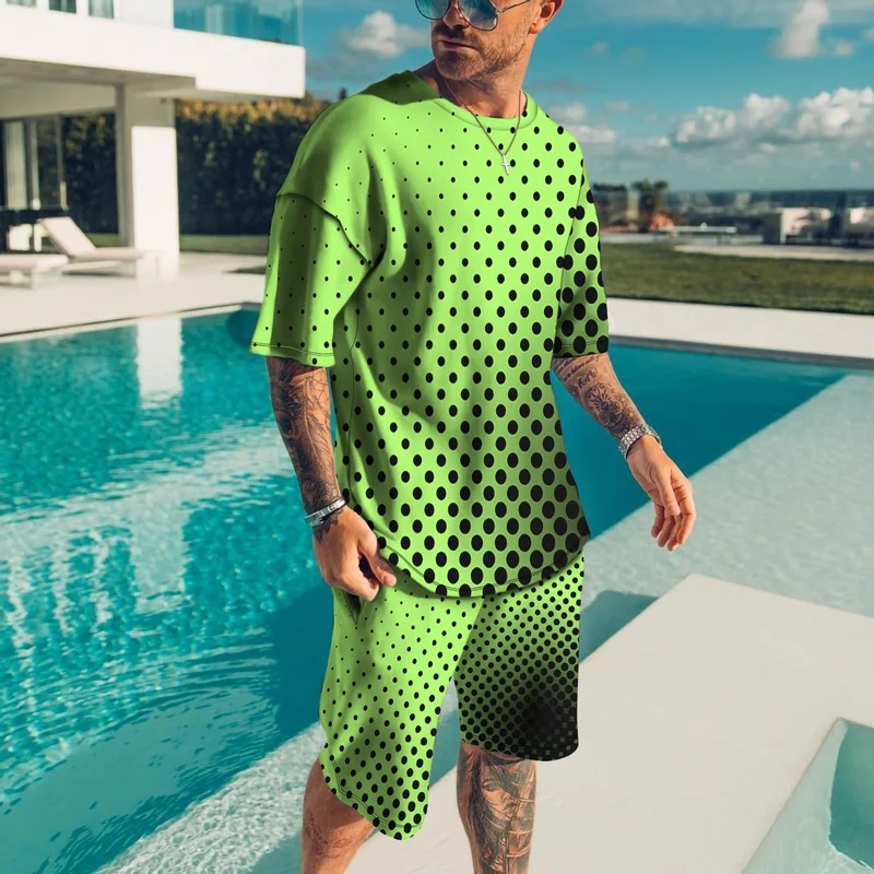 Summer Men's Suit Short Sleeve T-Shirt Suit Print Pattern 3D Sportswear Casual Oversized Top Shorts Breathable Sportswea 2023