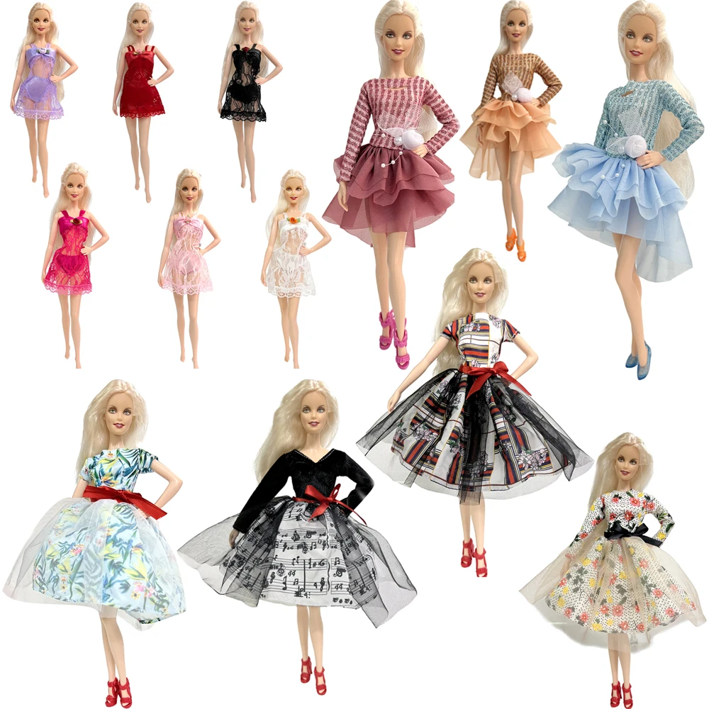 NK Hot Sell 1 Lot Newest Mix Princess Pajamas Dress Clothes Role Play For Barbie Doll Accessories Best Child Girl Gift Toy JJ newest mini melissa princess jelly shoes girl s fashion ballet bow candy shoes high quality kids sandals hmi031