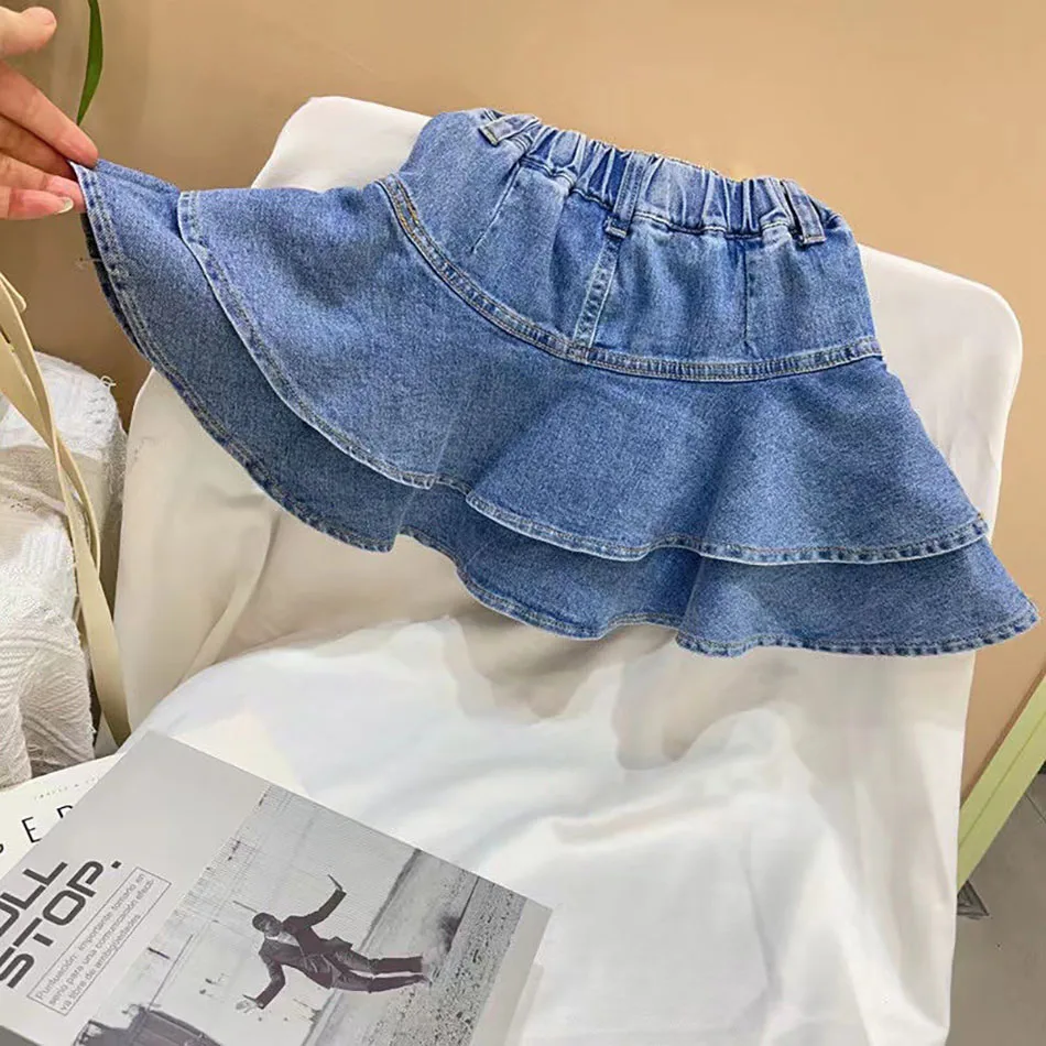 세련된 아이 데님 치마 안티 광택 따뜻한 날씨에 완벽한 귀여운 디자인과 하루 종일 편안한 내구성있는 소재