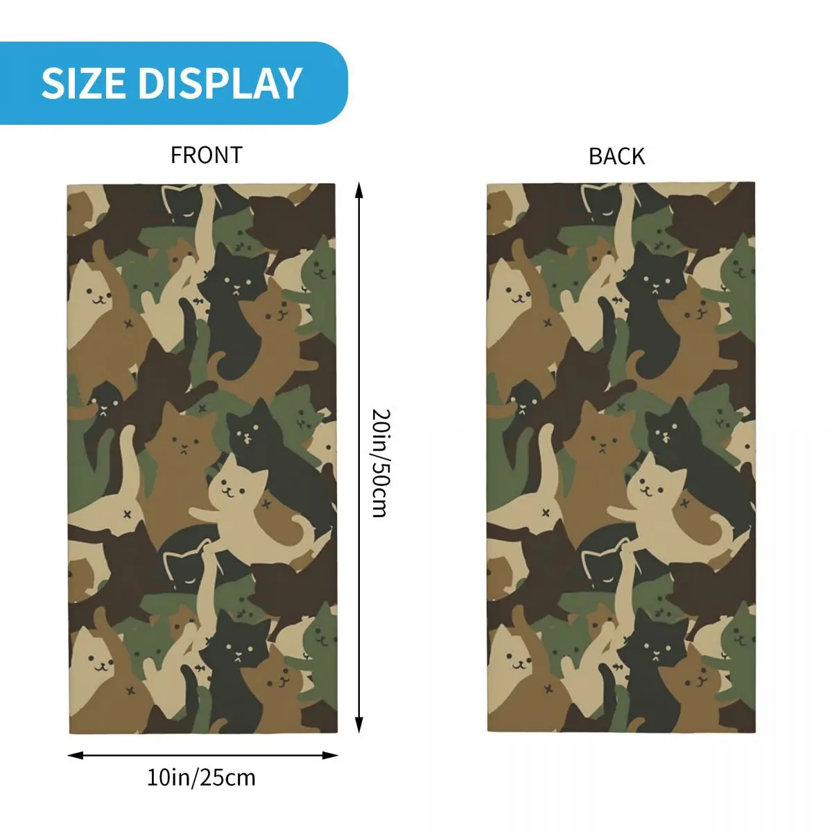 Cats Army Camouflage Bandana Neck Gaiter Printed Magic Scarf Multifunction Balaclava Running Unisex Adult Washable tactical scarf cycling bandana bandana headscarf cotton bandana neck gaiter bandana neck cover multifunctional bandana motorcycle bandana camouflage bandana