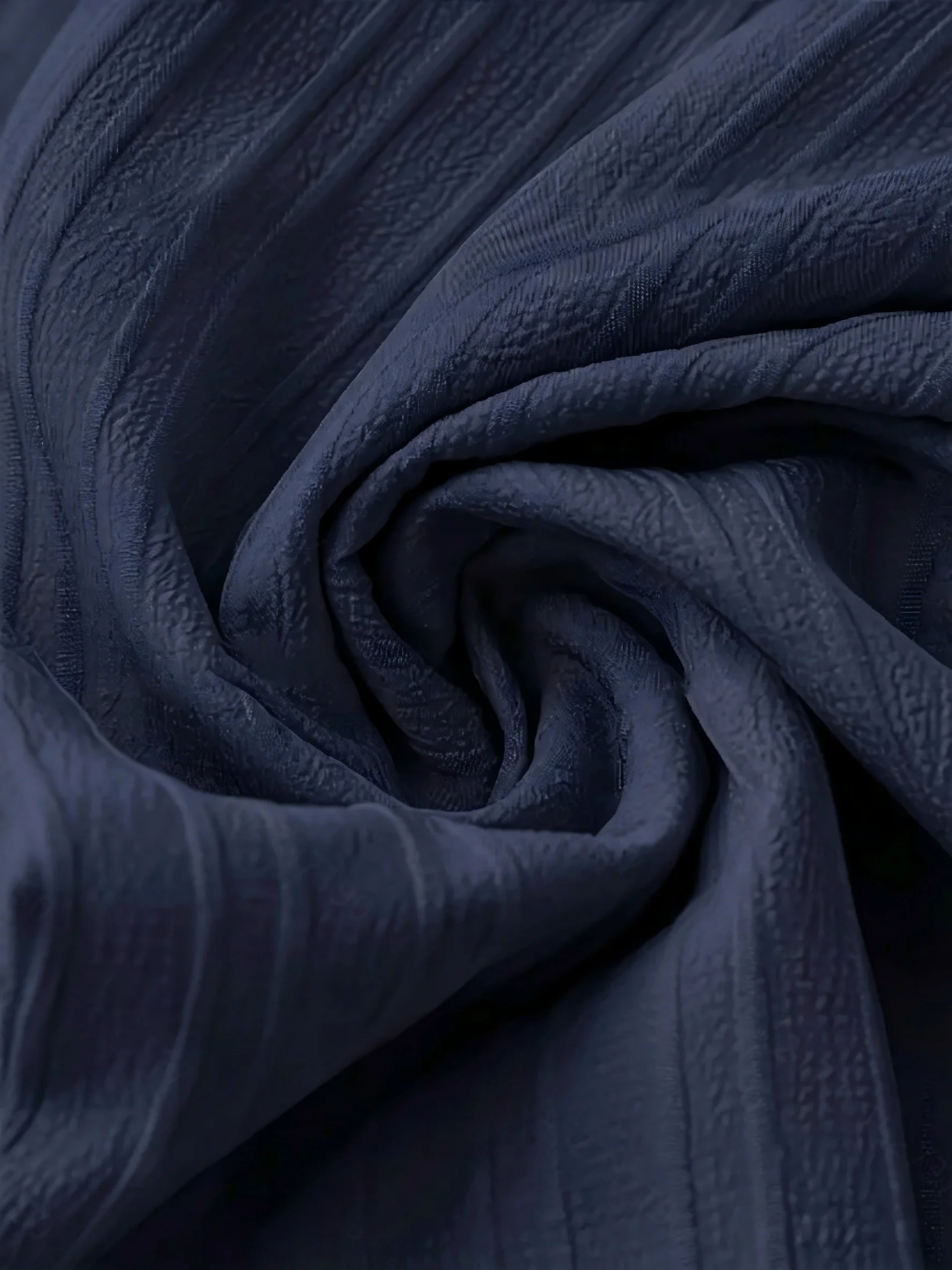 Navy Blue Women's High Waist Wide Leg Bow Tie Trousers - Textured Flowy Summer Pants