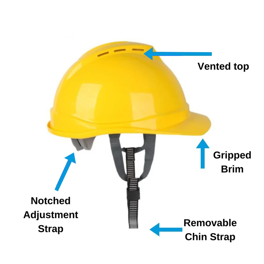 Worker PE Plastic Insulation Material Red Yellow Workplace Safety Head Protection Safety Helmet Work Hard Hat Cap