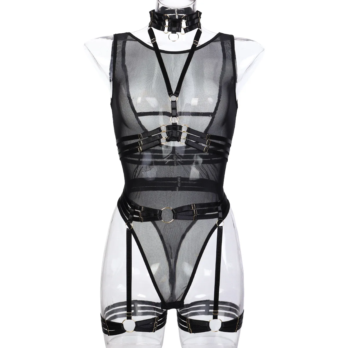 Sexy Lingerie Women Corset Female Underwear See Through Bodysuit Teddy Halter Harness Erotic Lingerie Porno Costume
