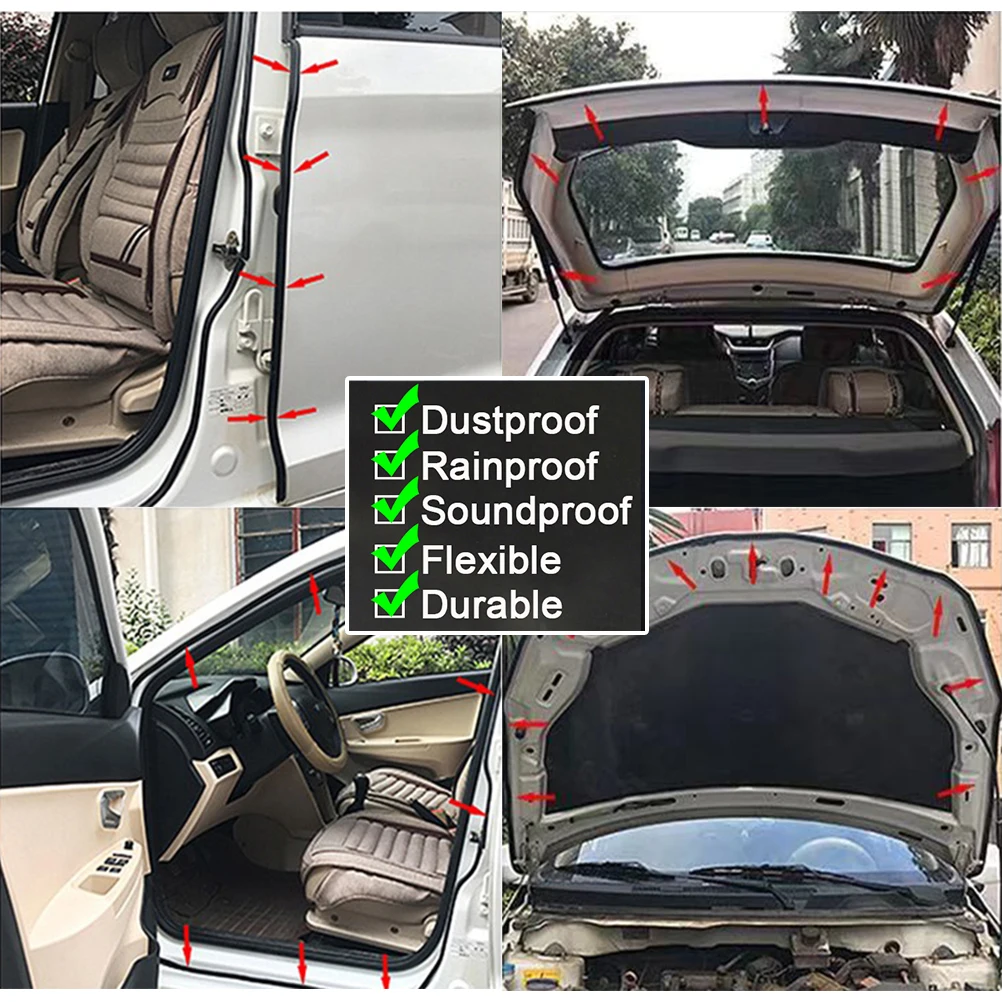 2M Rubber Door Seal Strip Big D Type Car Door Seal Strip Universal Noise Insulation Epdm Car Rubber Waterproof Seals Protector door window sealing strip