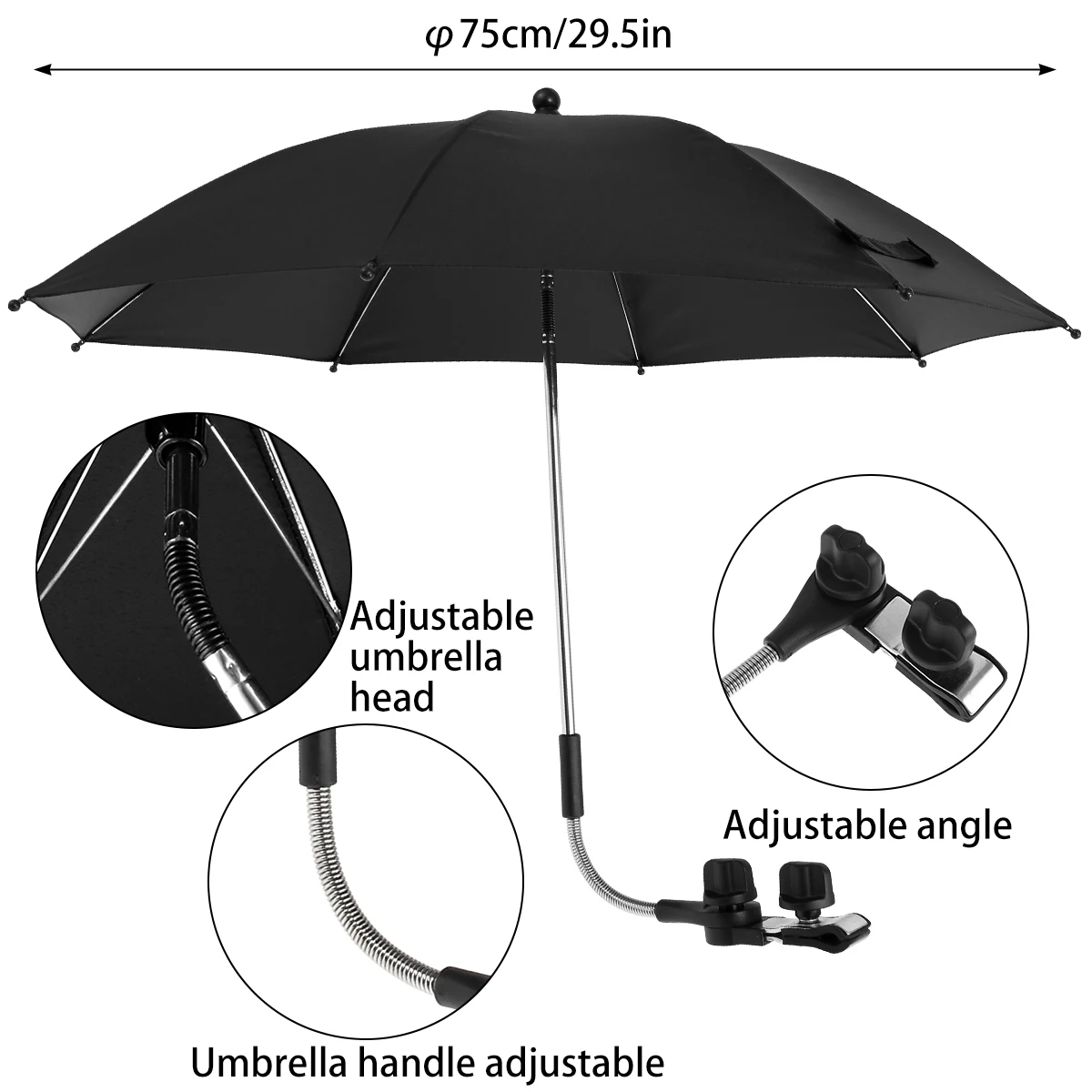 75cm black fixture