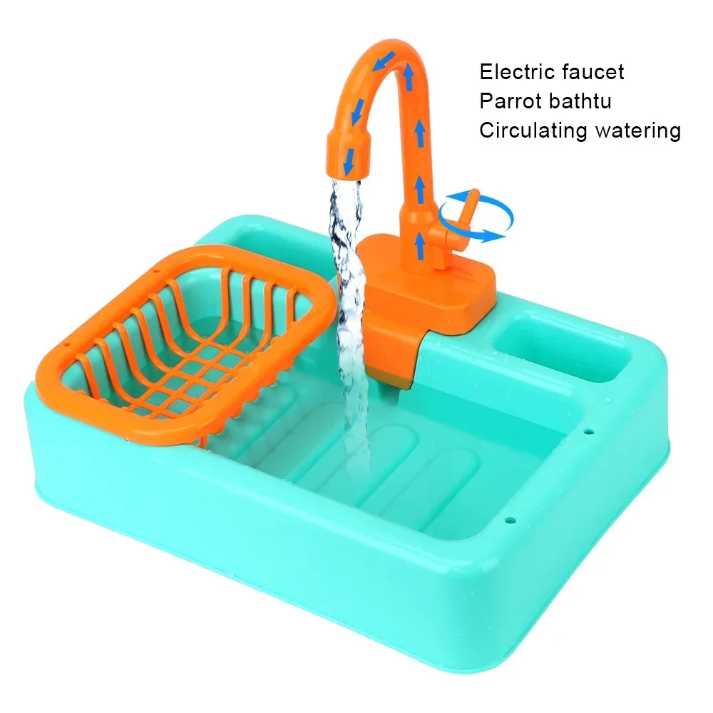Parrot Paddling Pool Bird Feeder Automatic Parrot Bathtub Swimming Pool Faucet Bath Shower Water Dispenser