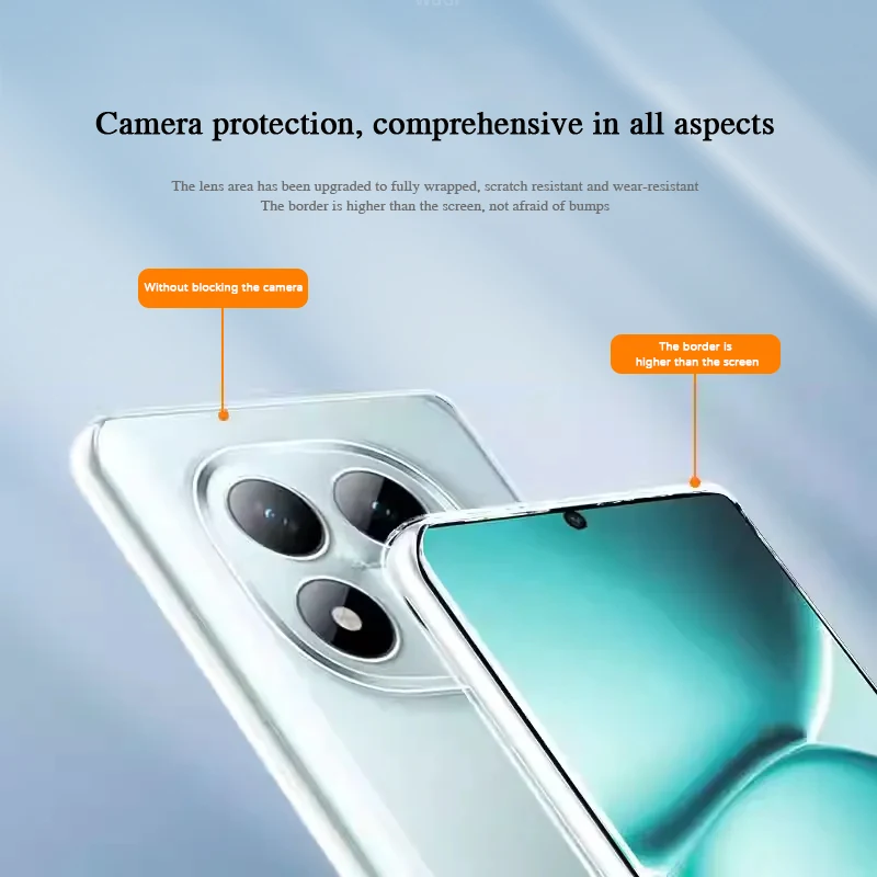 High-Quality Transparent Soft TPU Phone Case with Camera Protection and Crystal Clear Back Cover