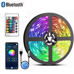 Smart APP - Controlled USB LED Strip Lights - Colorful Ambient Lighting - 4m (APP with 24key)