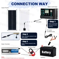 Système solaire 10000W, Kit complet 12V à 220V, contrôleur 100a, panneau 200W, générateur d'énergie solaire pour maison/Camping, batterie de secours 6