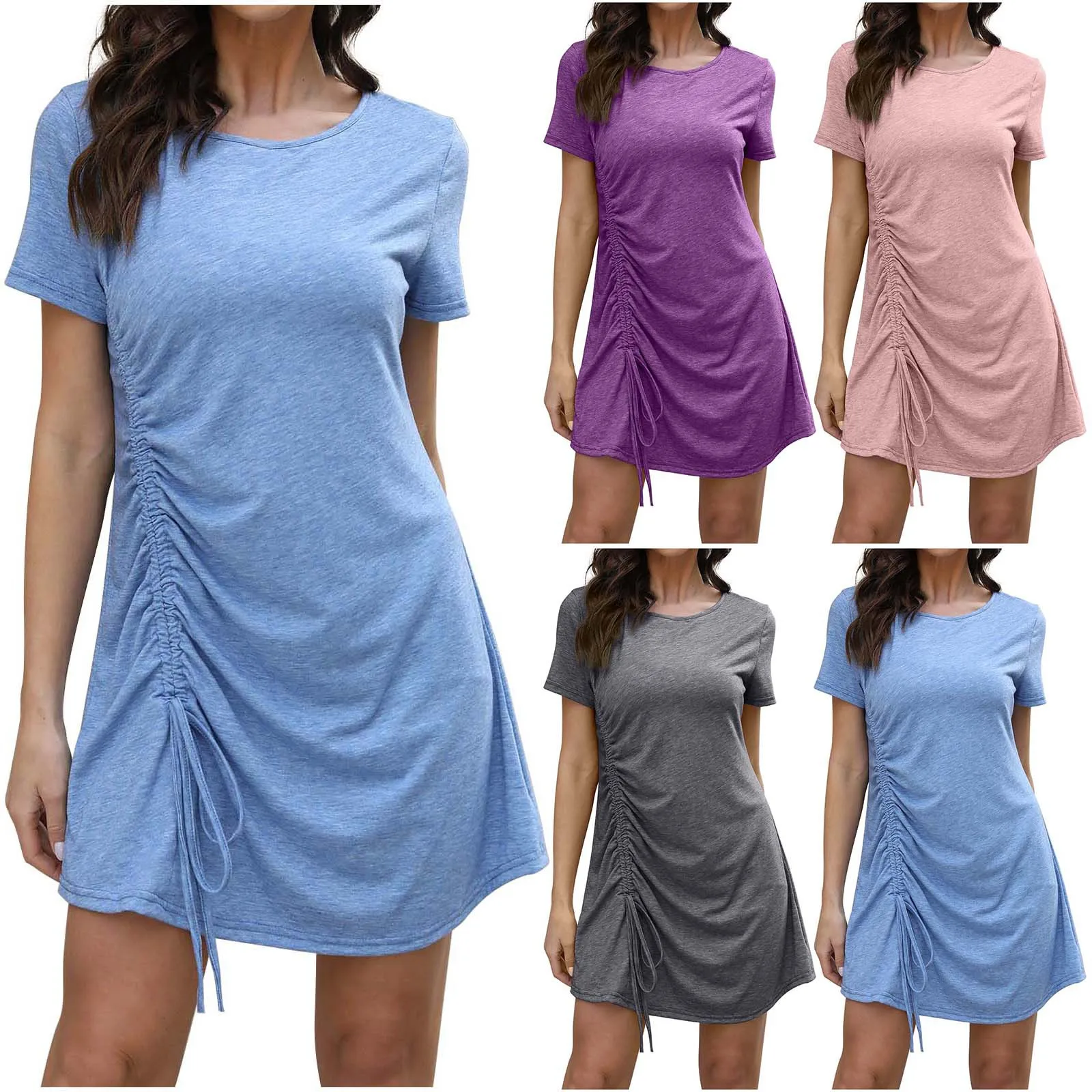 Women Summer Lace Short Sleeve Mini Dress