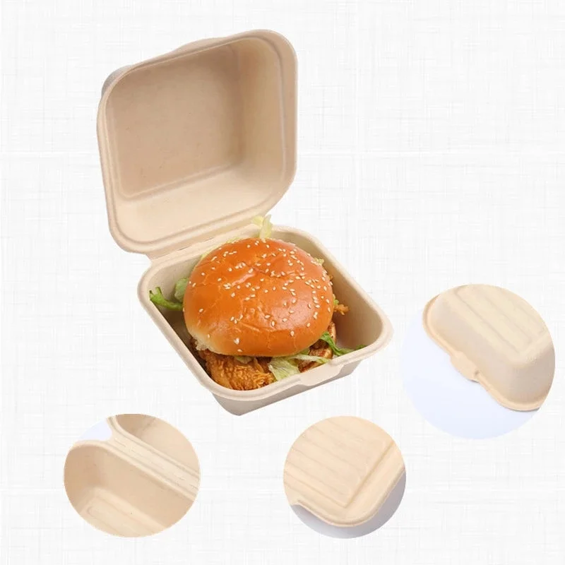 20/10pcs Disposable Bento Food Containers, Biodegradable Sugarcane & Wheat Straw Lu... - SKU DBFC2223 - UGI Packaging