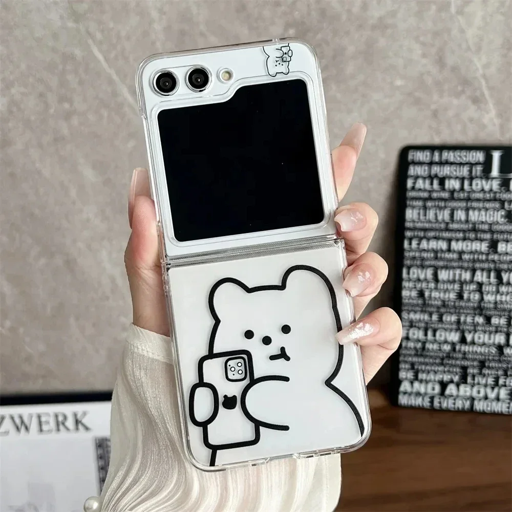 Adorable Bear Cartoon Soft Anti-Fall Transparent Phone Case