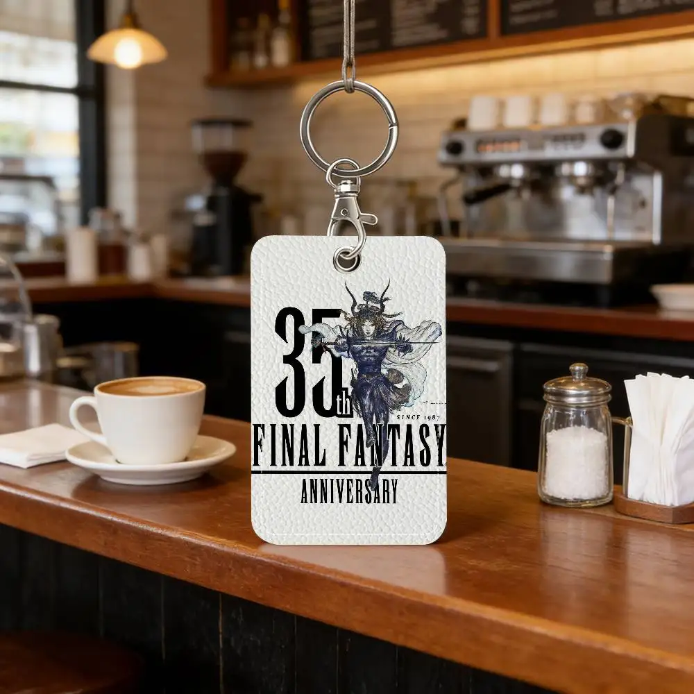 Vintage F-Final Fantasy VIII Stilvoller Leder-Kartenhalter Schlüsselanhänger Reisefreundliches Etui für Essentials – Detail 12
