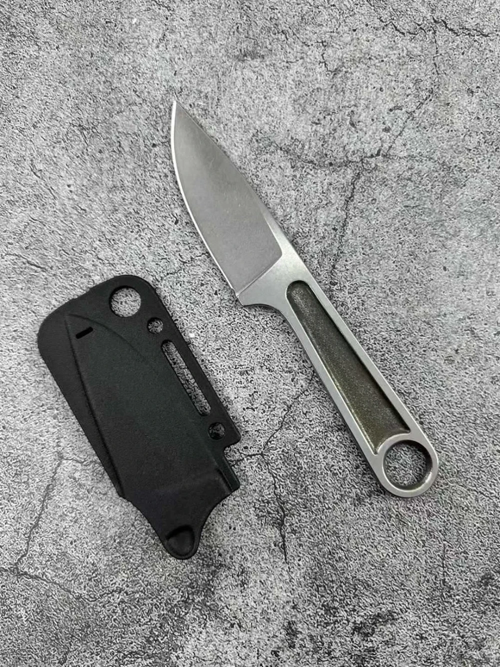 1119 Halsmesser mit feststehender Klinge, Vollstahlklinge mit Kydex-Scheide, tragbares Outdoor-EDC-Dschungel-Jagd-Taschen- und Allzweckmesser