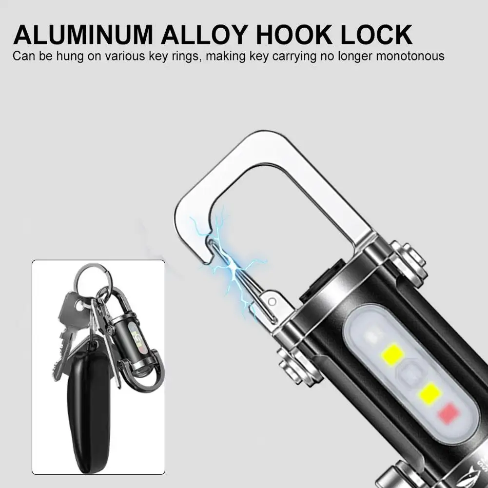 Waterproof Rechargeable Keychain Flashlight for Hiking and Emergency