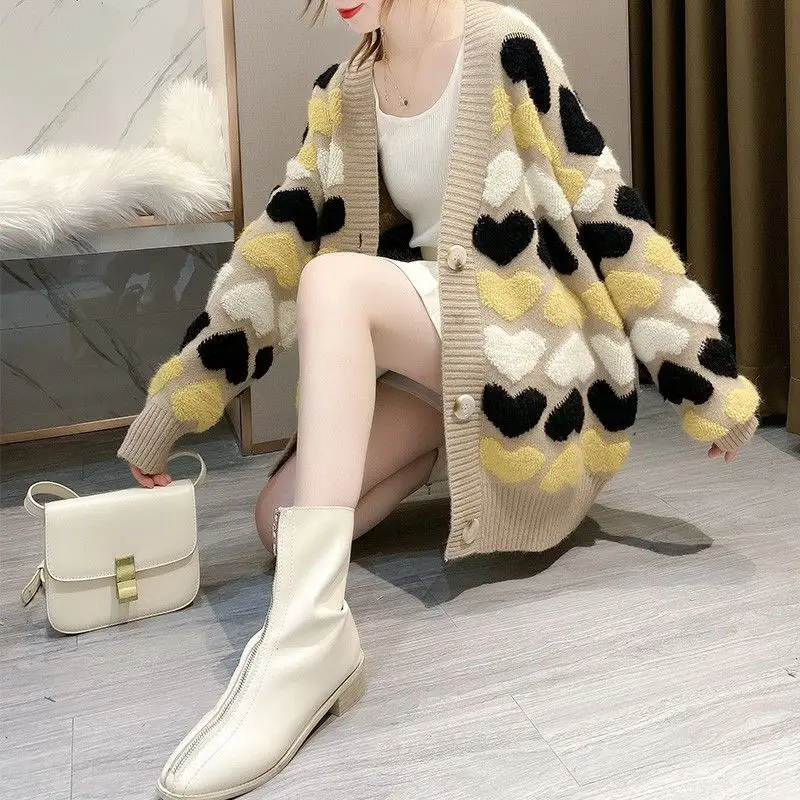 

New Fashion Loose Oversized Knitted Cardigan Women Clothes Netred Casual Elastic Ladies Beautiful Sweater Cardigan BVyM109