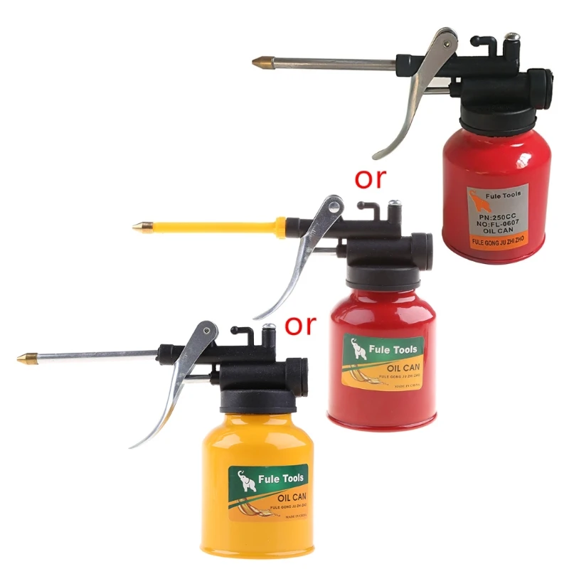 

2022 New 1Pc High Quality 250ml Oil Can Spout Thumb Pump Workshop Oiler Oil Can Red