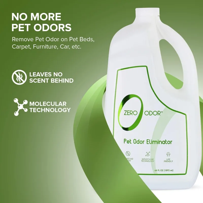 Zero Odor-Pet Odor Eliminator-Air & Surface &ndash; Best For Carpet, Furniture, Pet Bed Smell Great Again, 64oz Refill