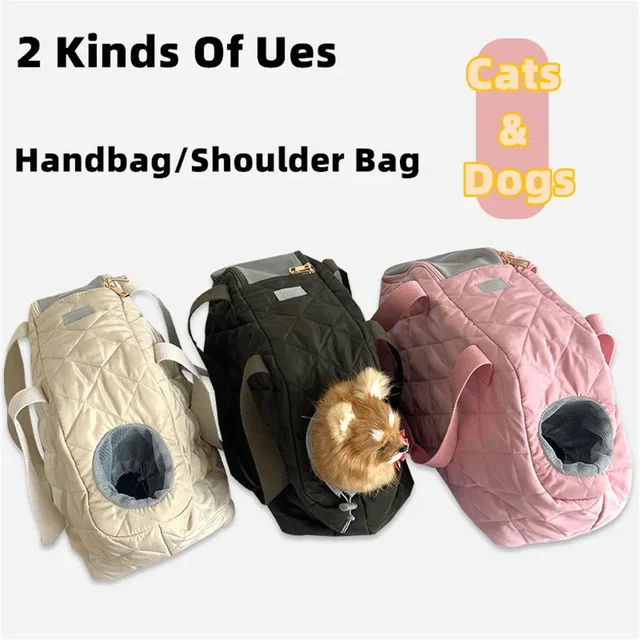 Hanpanda-Sac messager portable à une épaule, respirant, grand espace, pliable, solide, sac de transport chaud pour chats et chiens 1