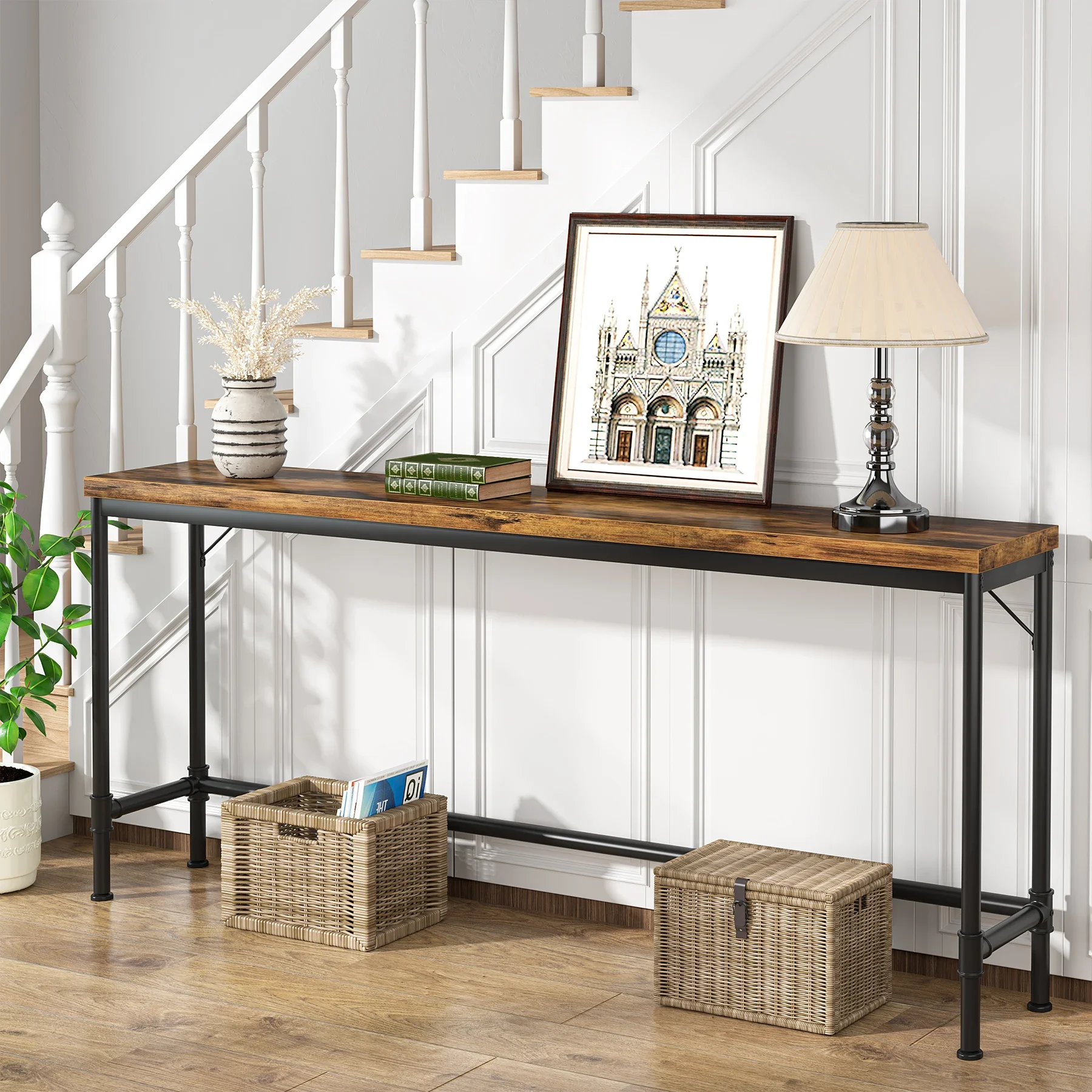 Tribesigns Console Table, Extra Long, Rustic