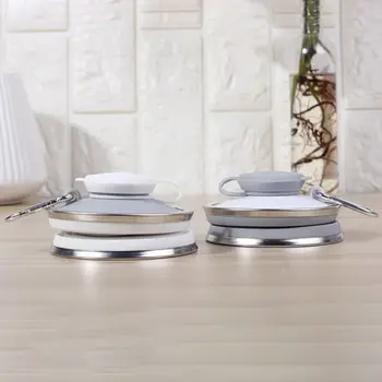 500ml Silicone Foldable Water Bottle Heat Resistant with Hook Camping Collapsible Cup Leak Proof Hangable Drinking Cup Outdoor