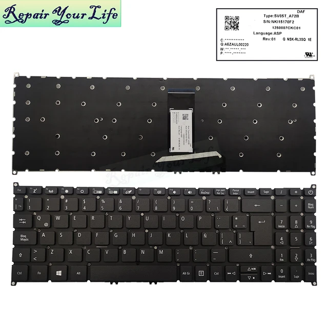 N17C3 N17C4 Laptop Keyboard for ACER EX215-21 SF315-51