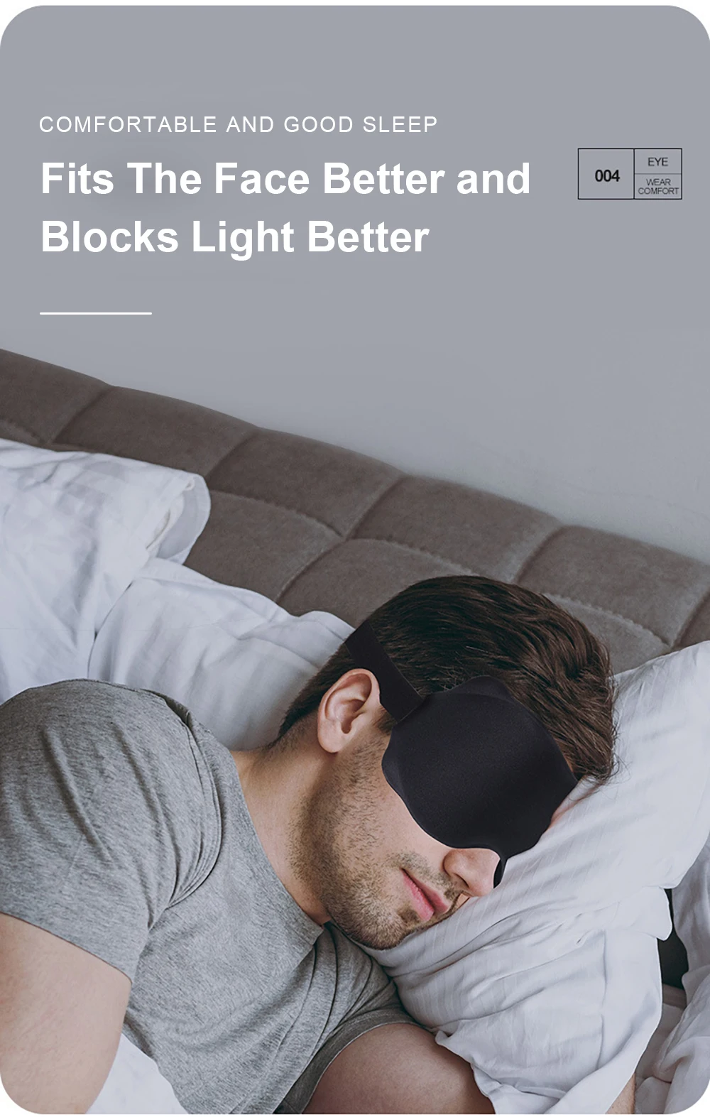 Description Picture 2 of item3D Sleep Mask Blindfold Sleeping Aid Eye Mask Soft Memory Foam Face Mask Eyeshade 99% Blockout Light Slaapmasker Eye Cover Patch