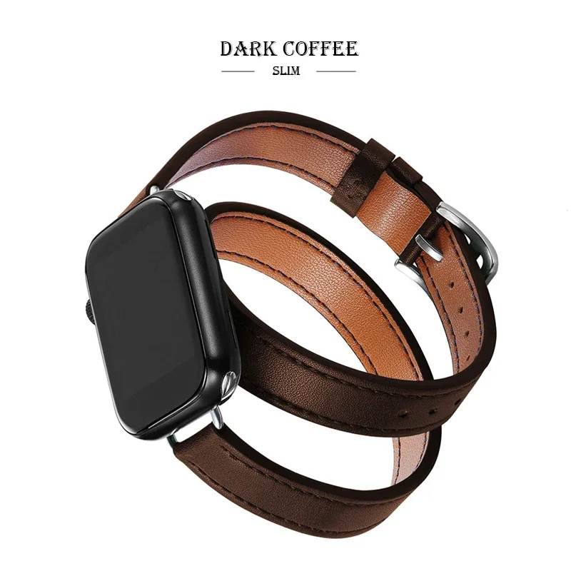 Premium Leather Strap Replacement for Apple Watch - Elegant and Durable Bracelet Accessory