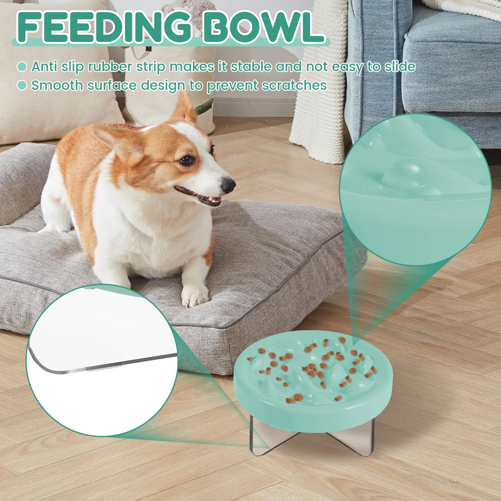 Pet Slow Food Bowl Fish Shape Cat Dog Slow Feeder Nonslip Slow Feeder Cat Bowl with Acrylic Stand Anti Vomiting Pet Supplies