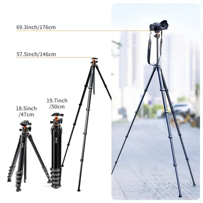 K & F Concept  Ʈ ˷̴ ī޶ ﰢ,  DSRL ī޶, ִ  177cm, 15kg, 33lbs  70 ġ