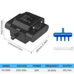 Enhanced Oxygen Aerator Pump for Aquariums with Accessories (20W)