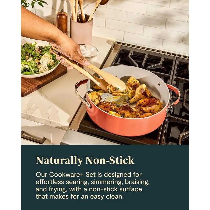 Description Picture 5 of itemCaraway Specialty Cookware Sets Small Cookware Sauté Pans Round Saucepans and Stock Pots-3 Lids & Storage Organizer Included
