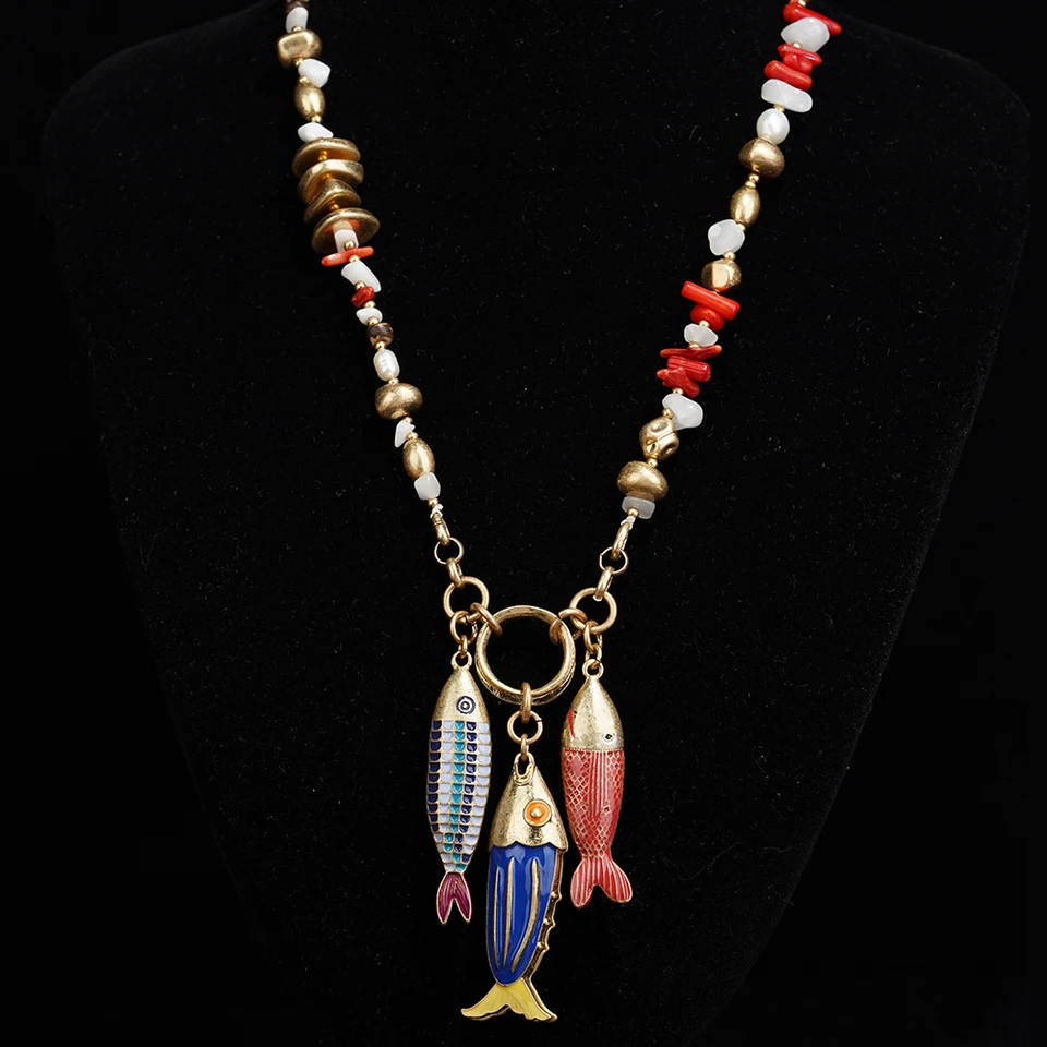 Collana Con Ciondolo Animale Marino In Lega Smaltata, Per Donne E Ragazze, Polpo, Squalo, Delfino, Balena, Medusa, Cavalluccio Marino - 5